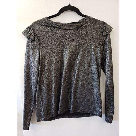 ‎Michael Kors NWT Petite Black/Silver Blouse Top XS - Picture 5 of 8